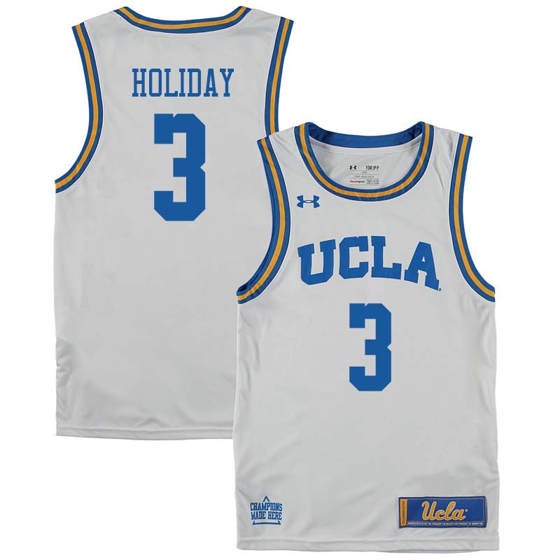 Men #3 Aaron Holiday UCLA Bruins College Basketball Jerseys Sale-White - Click Image to Close